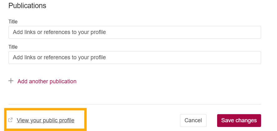 Showing the option to preview the profile before publishing